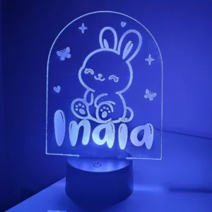 Minuit Creations - Lampe Gravée Personnalisée Lapin