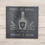 6 sous-verres ardoise carrés Rhum