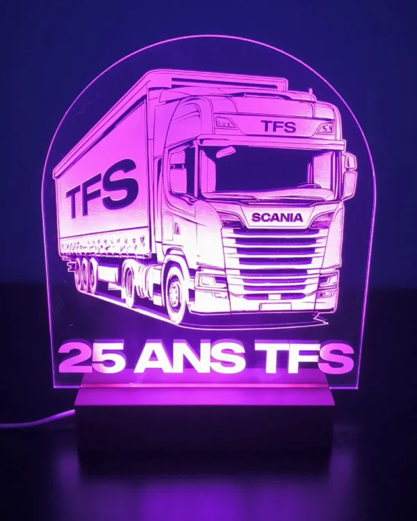 Minuit Creations - Lampe Gravée Personnalisée Camion