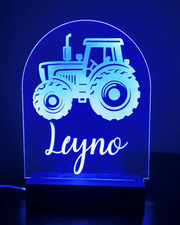 Minuit Creations - Lampe Gravée Personnalisée Tracteur