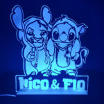 Lampe LED Stitch et Simba personnalisable